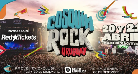 Cosquín Rock Uruguay 2024: Revelados los Horarios de los Shows para el Sábado 20 y Domingo 21 de&nbsp;Abril